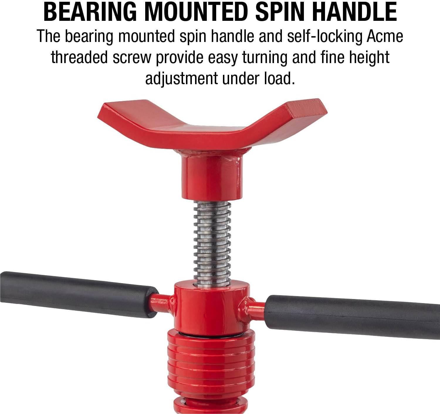 SUNEX TOOLS 6810A, Underhoist Support Stand with Foot Pedal, ¾ Ton Capacity, Large Base, Bearing Mounted Spin Handle, Height Adjustment Under Load, Lightweight, Supports Vehicle Components Only