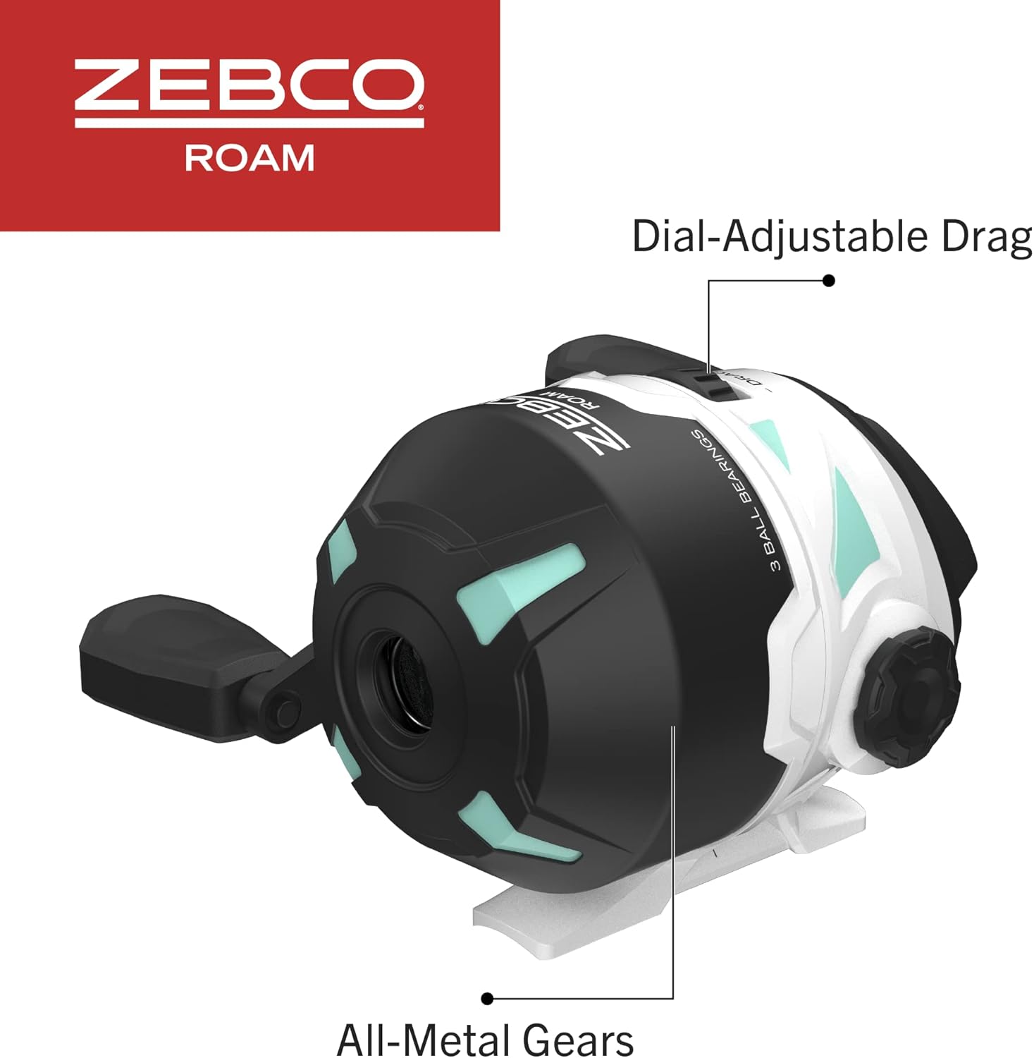 Zebco Roam Telescopic Fishing Rod and Spinning or Spincast Fishing Reel Combo, Durable 6-Foot Fiberglass Rod with ComfortGrip Handle