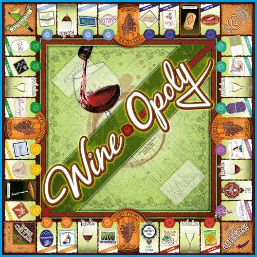 Late for the Sky Wine-Opoly Board Game – Wine Lovers Party and Family Strategy, Property Trading Fun for Adults and Teens, 2–6 Players