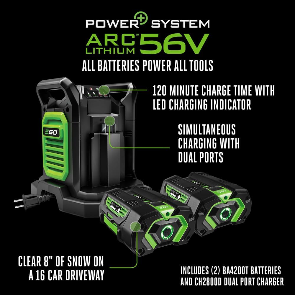 EGO SNT2405 24" Cordless Snow Blower Kit, Self Propelled, w/ 2 7.5Ah Batteries