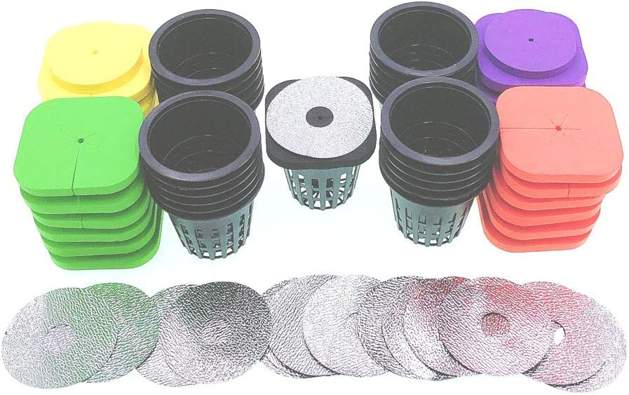 HORTIPOTS 2-Layered Clone Collars w 2 in Net Pots & Reflective Lids