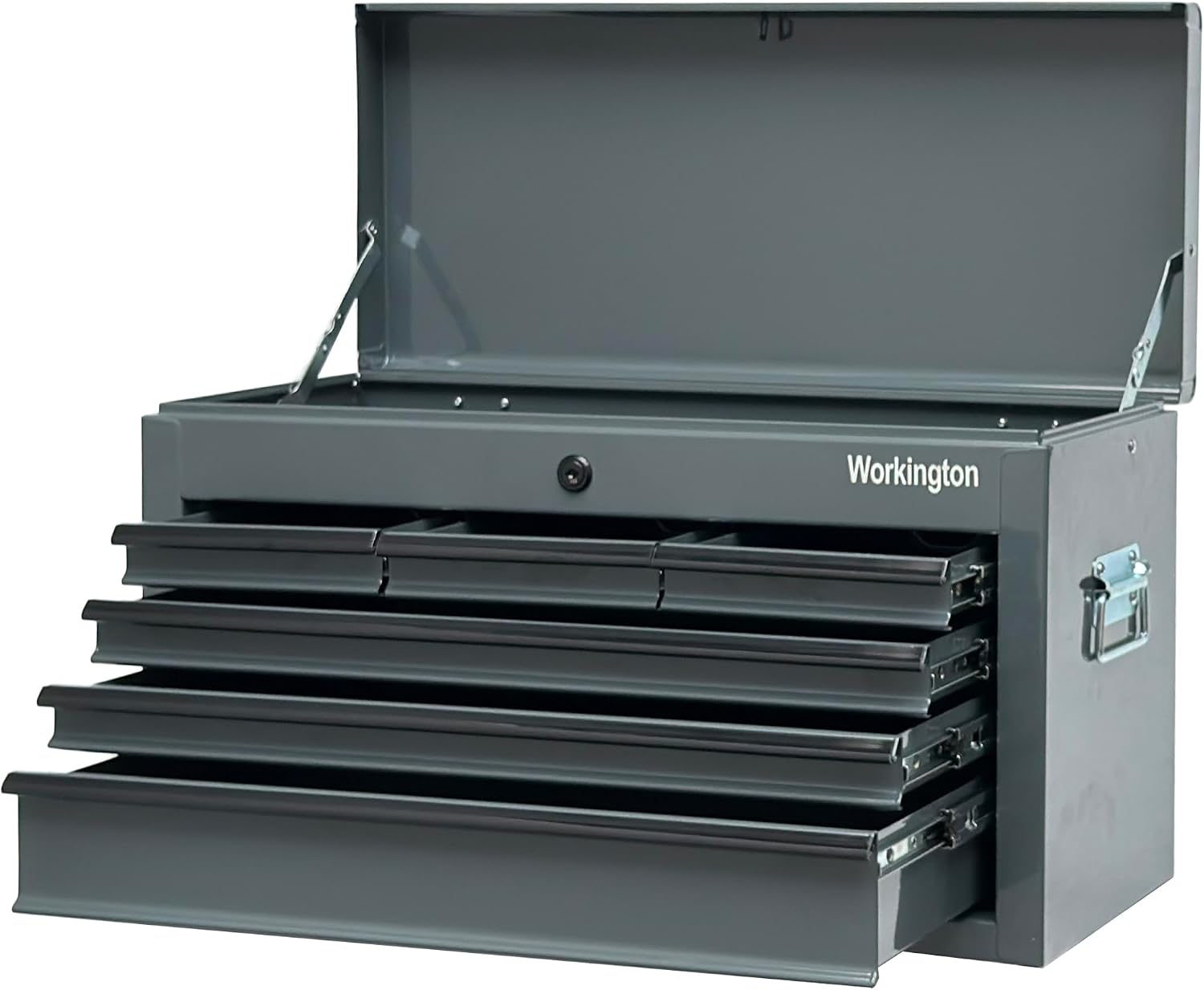 Workington Portable Metal Tool Chest with 6 Drawers, 24" 6-Drawer Tool Chest Cabinet with Ball Bearing Drawer Slides