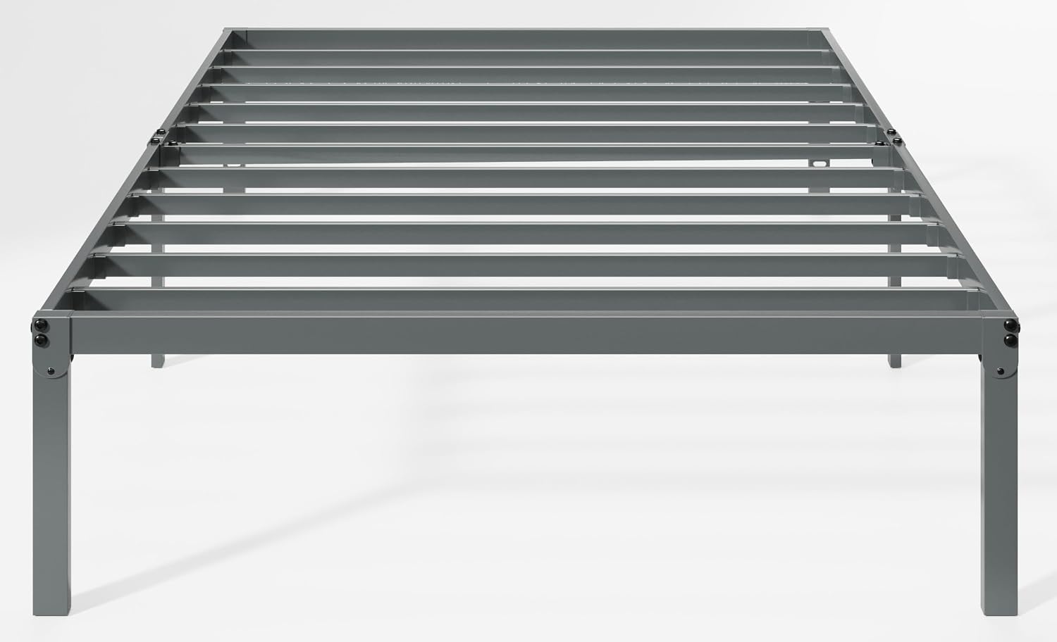 Allewie Full Size Bed Frame, 14 inch Metal Platform Beds with Storage Space, No Box Spring Needed and Easy Assembly, White