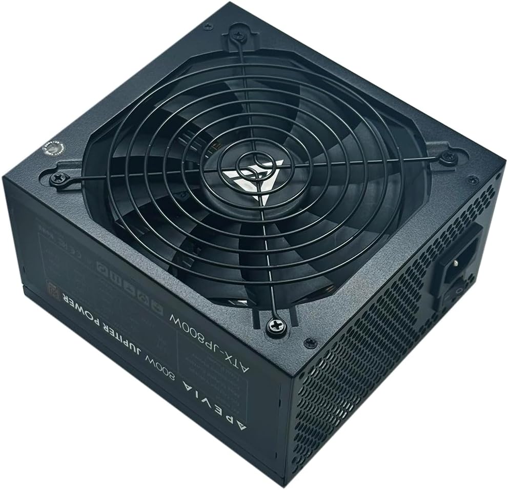 Apevia ATX-JP800W Jupiter 800W 80 Plus Bronze Certified Active PFC ATX Gaming Power Supply, Supports Dual/Quad Core CPUs, SLI/Crossfire/Haswell, 3 Year Warranty | 80+ Bronze PSU, Auto Thermal Controlled 135mm Fan, Heavy Duty Protections, Active PFC, Low…