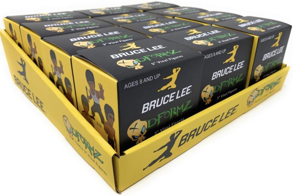Diamond Select Toys Bruce Lee D-Formz PVC Figures Blind Mystery Box 12-Count Display, Multicolor, 3 inches