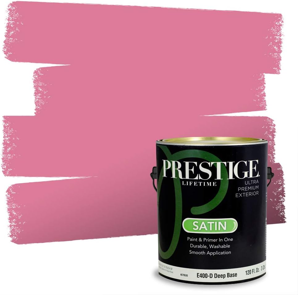 PRESTIGE Paints Exterior Paint and Primer In One, 1-Gallon, Satin, Comparable Match of Sherwin Williams* Grenadine*
