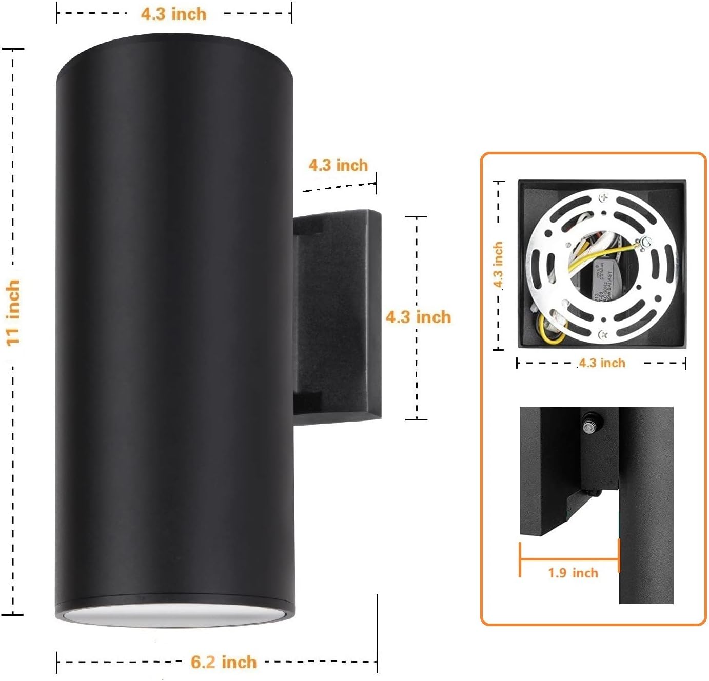 Dusk to Dawn Outdoor Wall Sconce, Waterproof Exterior Light Fixture