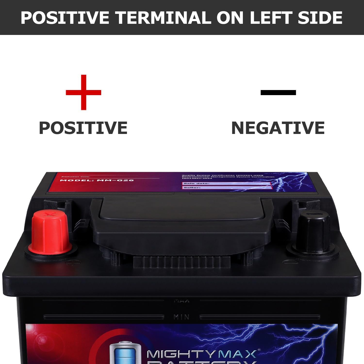 Mighty Max Battery MM-H8 Start and Stop Car BCI Group 49 12V 95Ah, 160RC, 900 CCA Rechargeable AGM Car Battery