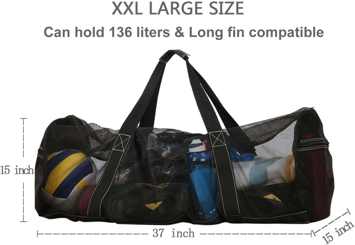 Bulex 37 Inch XXL Mesh Duffle Bag for Scuba Dive Gear