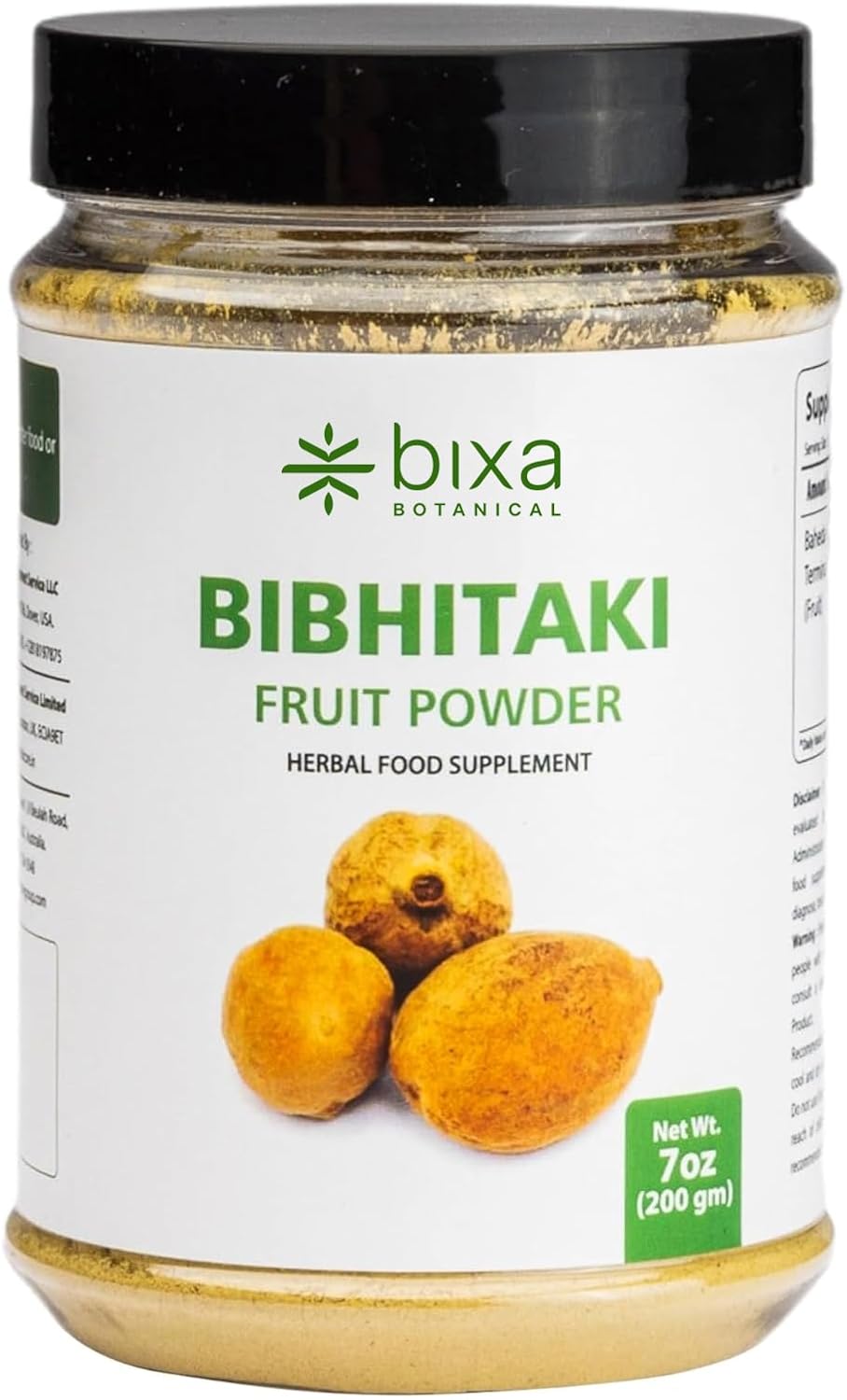 bixa BOTANICAL Bibhitaki Powder, Terminalia Belerica, Baheda, 200 Grams | 100% Pure Vibheetaki Herb Powder, Ayurvedic Herbal Supplement, 7 OZ, Gluten Free, Non GMO, Steam Treated, Vegan, Botanical