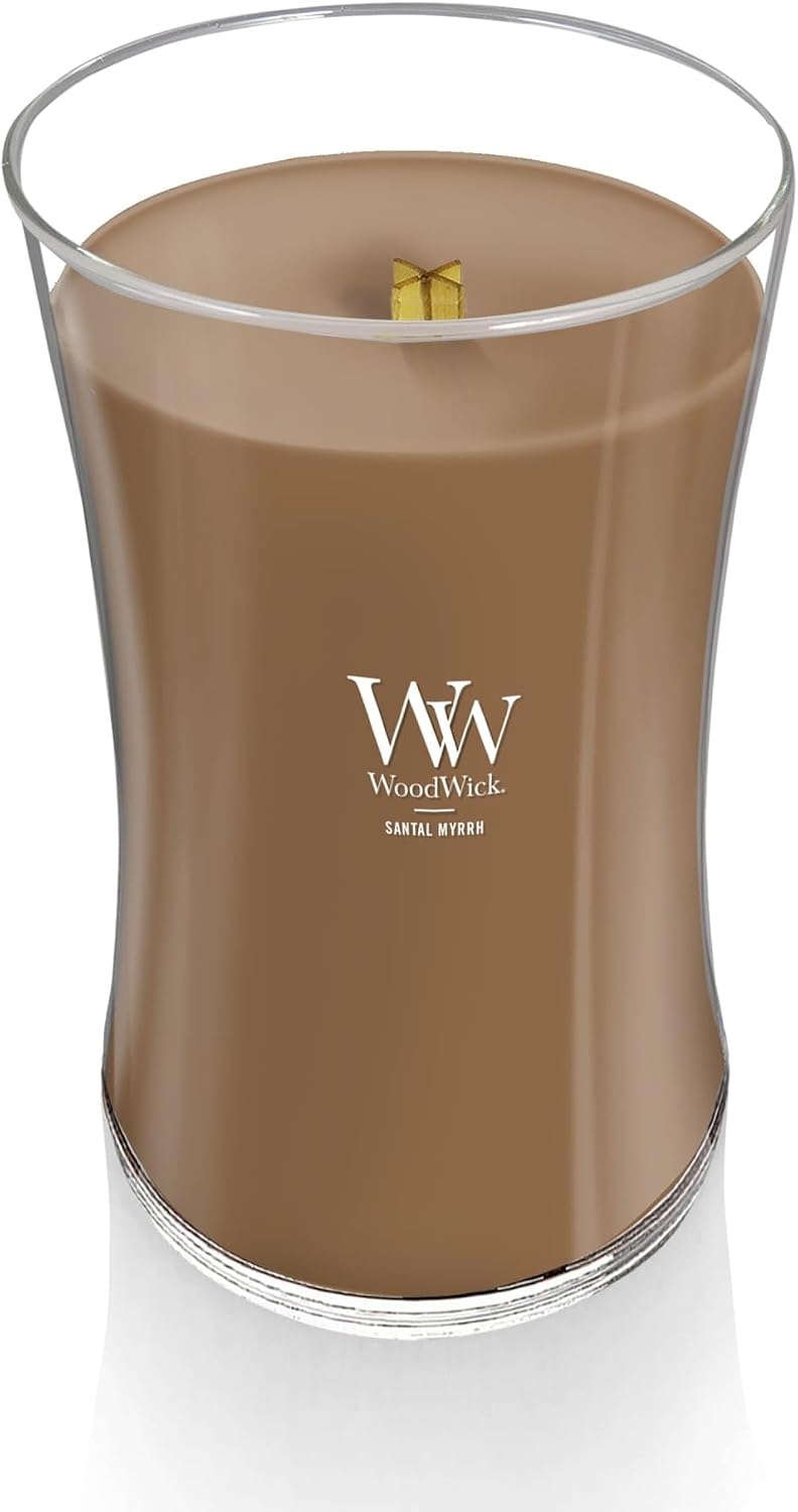 WoodWick Fireside Holiday Candle Gifts for Women and Men, 9.7 oz Medium Hourglass Candle with Crackling Wick