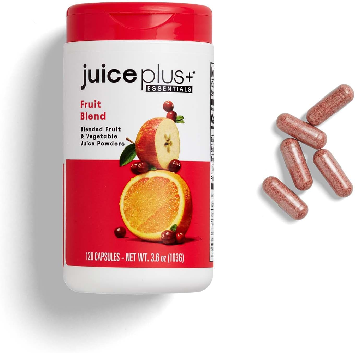 JuicePlus+ Fruit & Vegetable Blend, 2 Bottles (60+60 Servings) | Made from 20 whole fruits & vegetables — peels, leaves, seeds included — convenient daily fruit and veggie blend