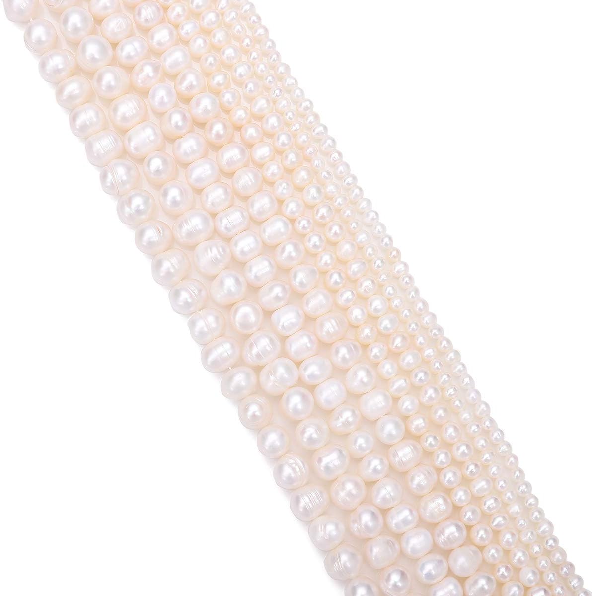 BEADIA Natural Pearl Beads Side Hole 7-8mm Purple Freshwater Cultured Loose Gemstone Beads for DIY Jewelry Making 13.8''/Strand