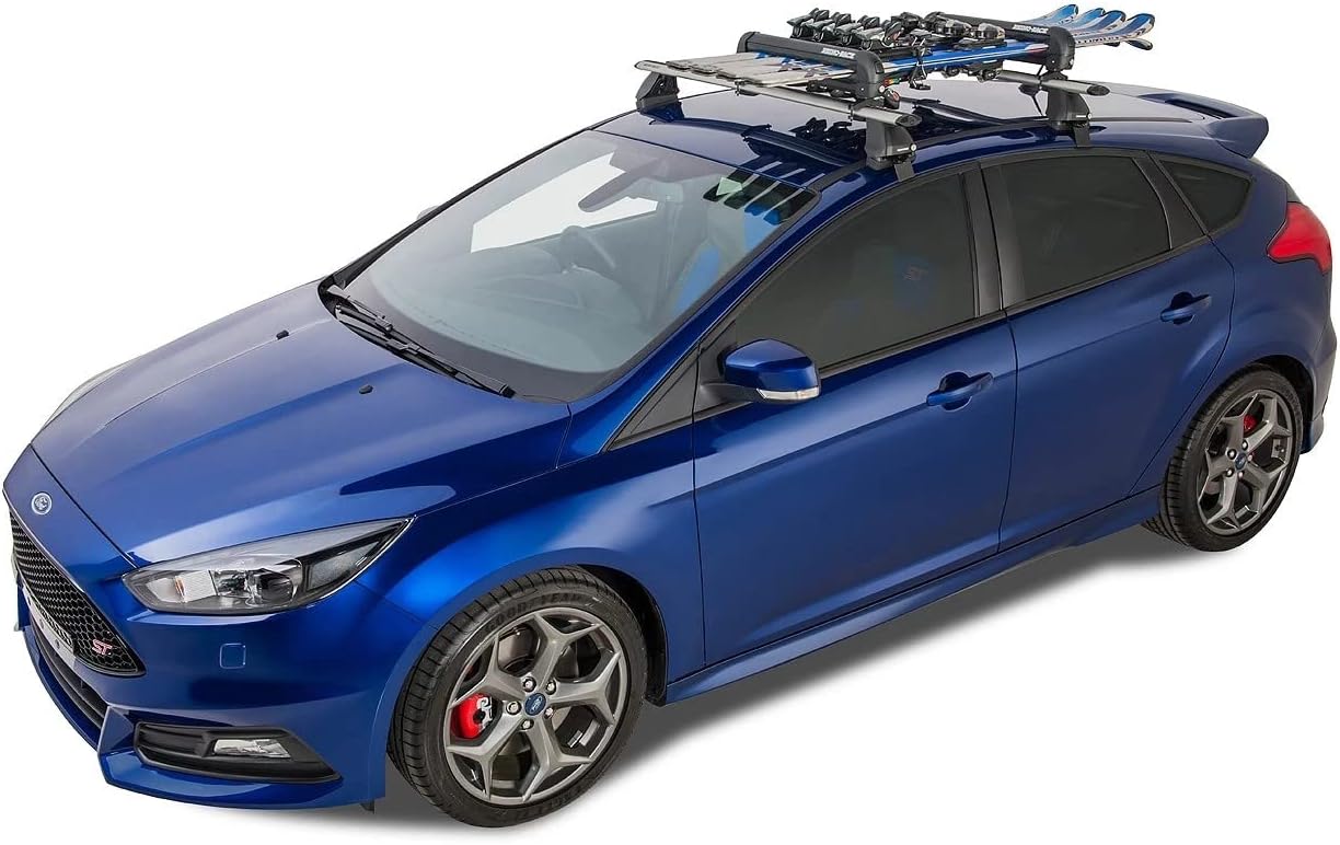 Rhino-Rack Carrier for Skis, Snowboards, Fishing Rods, Paddles, Skateboards, Water Skis, Wakeboard & More, Universal Mounting, Easy to Use, Locking, Lightweight & Heavy Duty, Suitable for All Vehicles