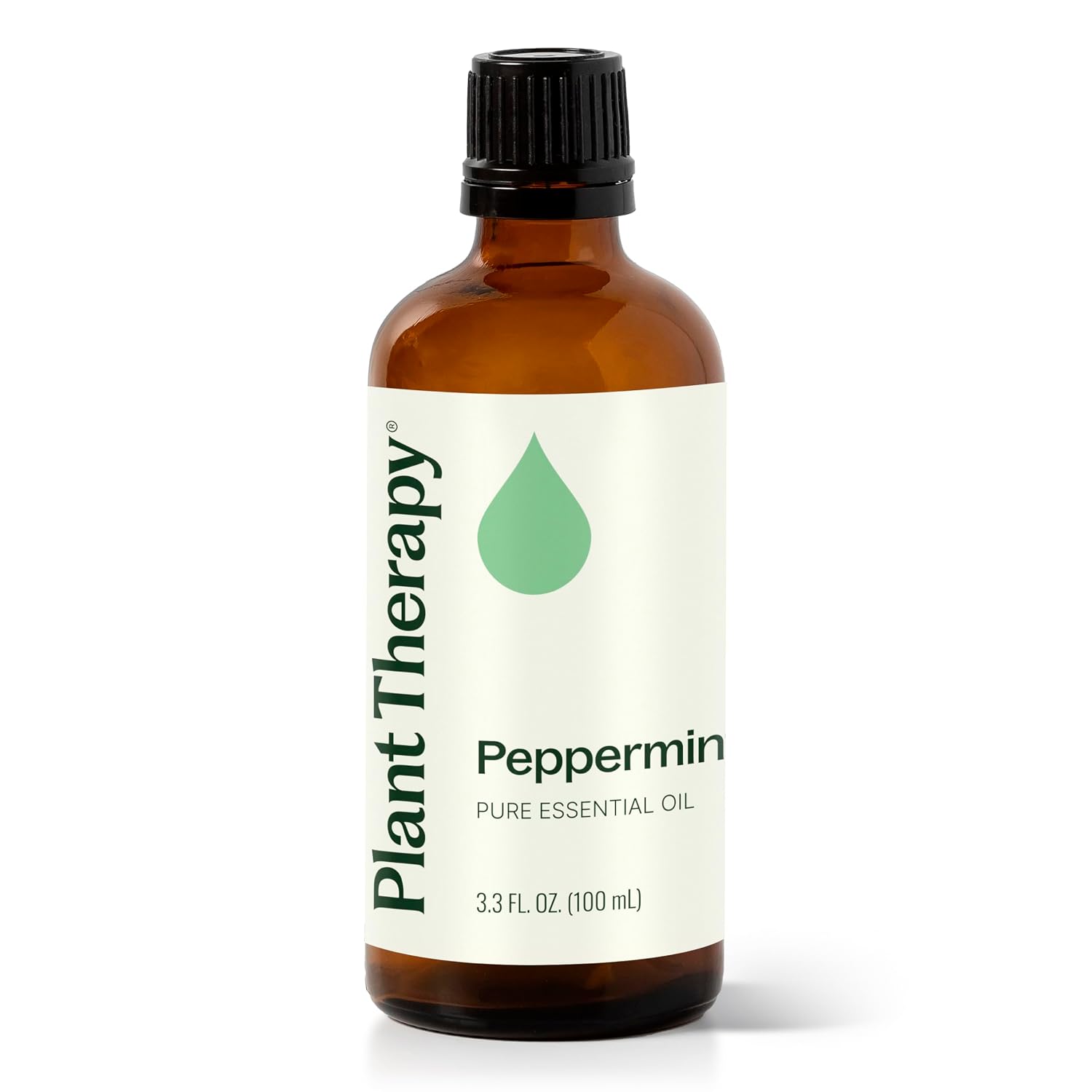 Plant Therapy Peppermint Essential Oil 100 mL (3.3 oz) | Peppermint Oil for Skin & Hair, Pure & Undiluted for Diffuser & Topical Use