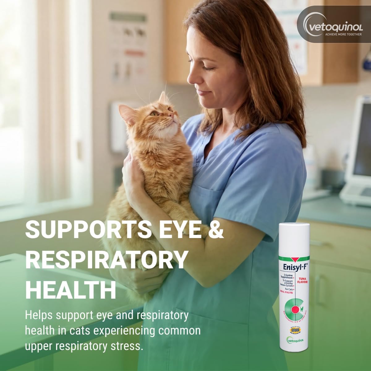 Vetoquinol Enisyl-F - Lysine Supplement for Cats - Daily Immune Support - Everyday Feline Health Support - Tasty Oral Paste - Tuna Flavor, 3.5oz Pump