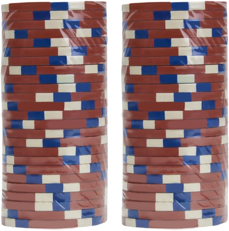 Claysmith Gaming Pack of 50 Poker Knights Poker Chips, Heavyweight 13.5-gram Clay Composite