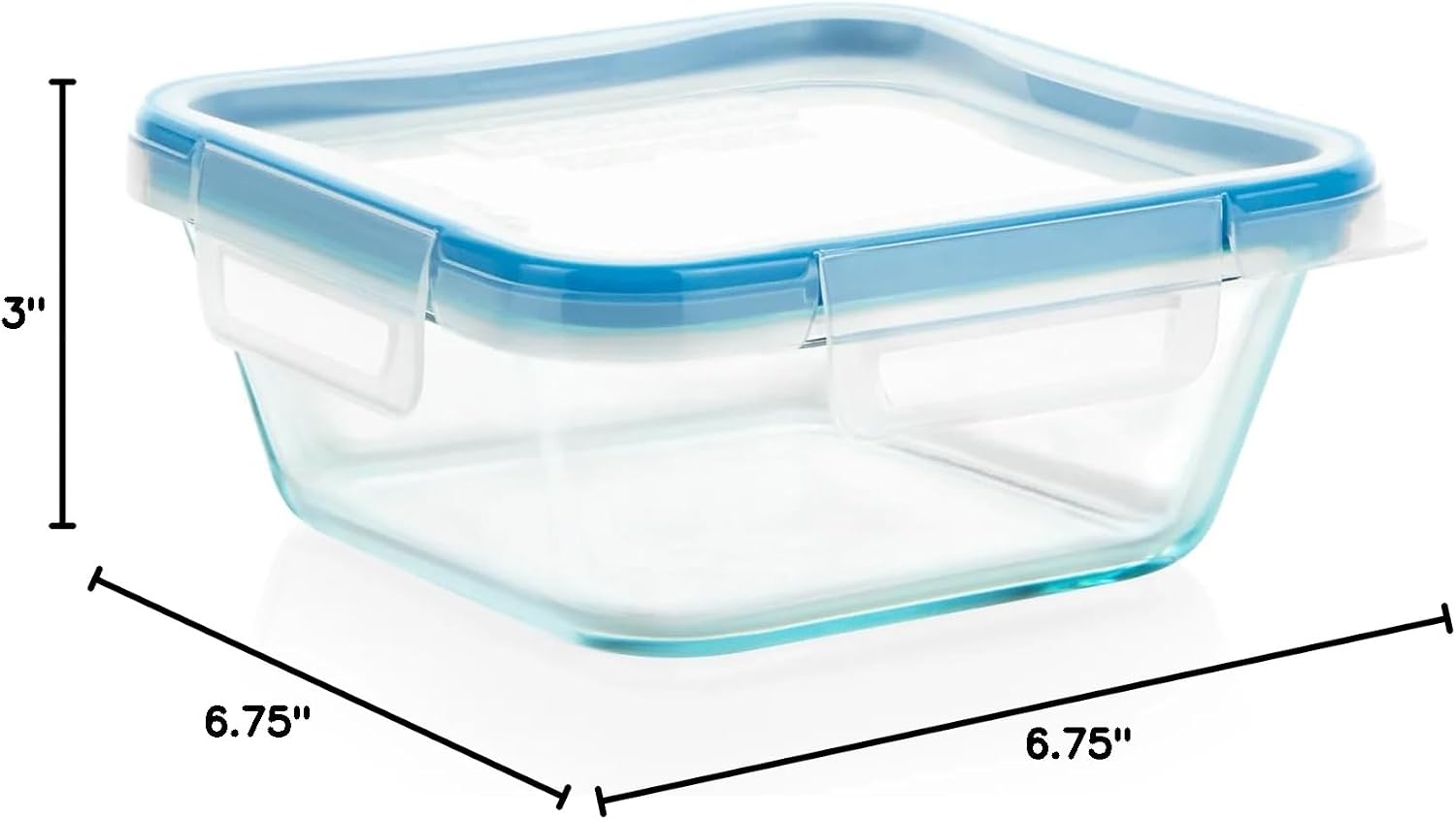 Snapware Snapware 6cup total solution rectangle food storage container glass, 9.3 Ounce (1112403) | Snapware glass container, 6‑cup size, BPA‑free lid, 4 locking tabs, microwave safe, freezer safe, dishwasher safe, 1112403