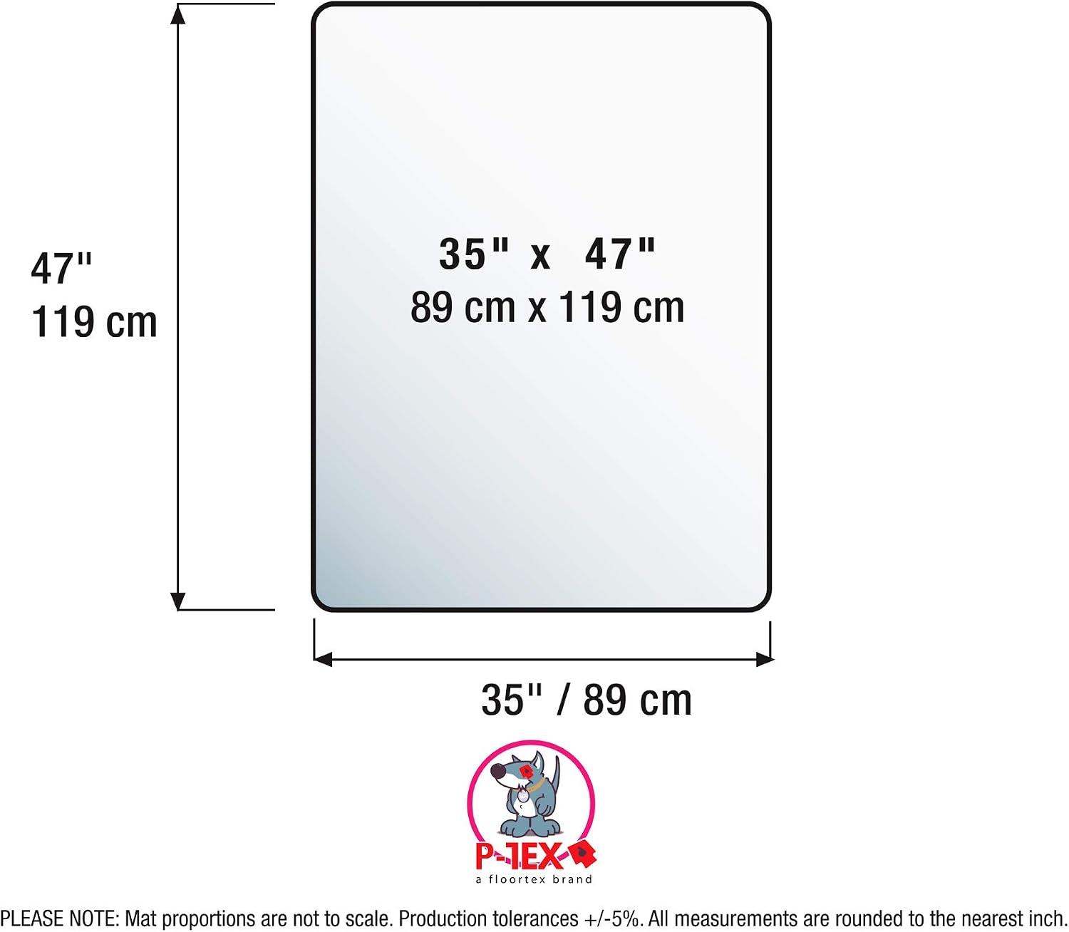 FLRFCCAGE89ER - Tex Polycarbonate Dog Crate Floor Protector 35 x 47