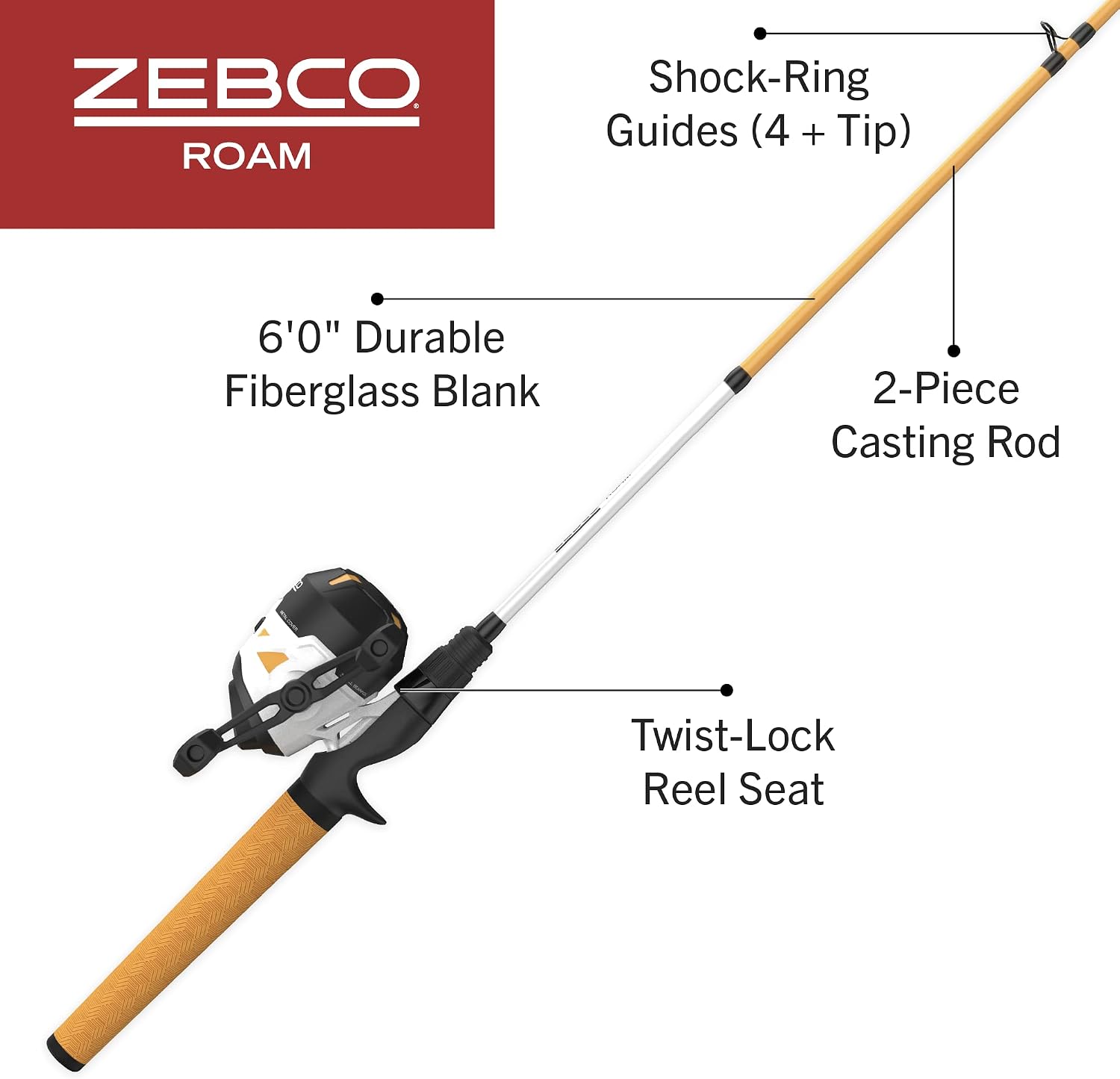 Zebco Roam Spincast Reel and Fishing Rod Combo
