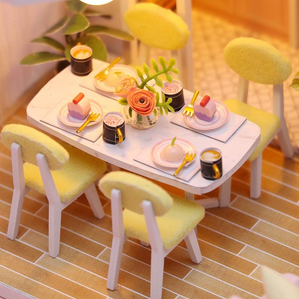 GuDoQi DIY Miniature Dollhouse Kit with Furniture, Tiny House kit 1:24 Scale, Need to Assemble Around 30 Hours