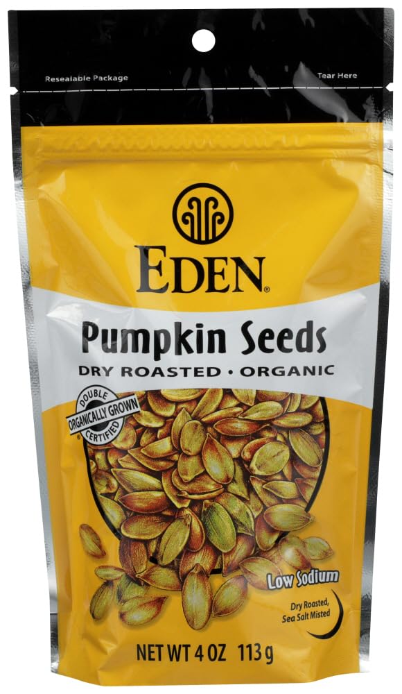 Eden Foods, Organic, Pumpkin Seeds, Dry Roasted, 4 oz pack of 2