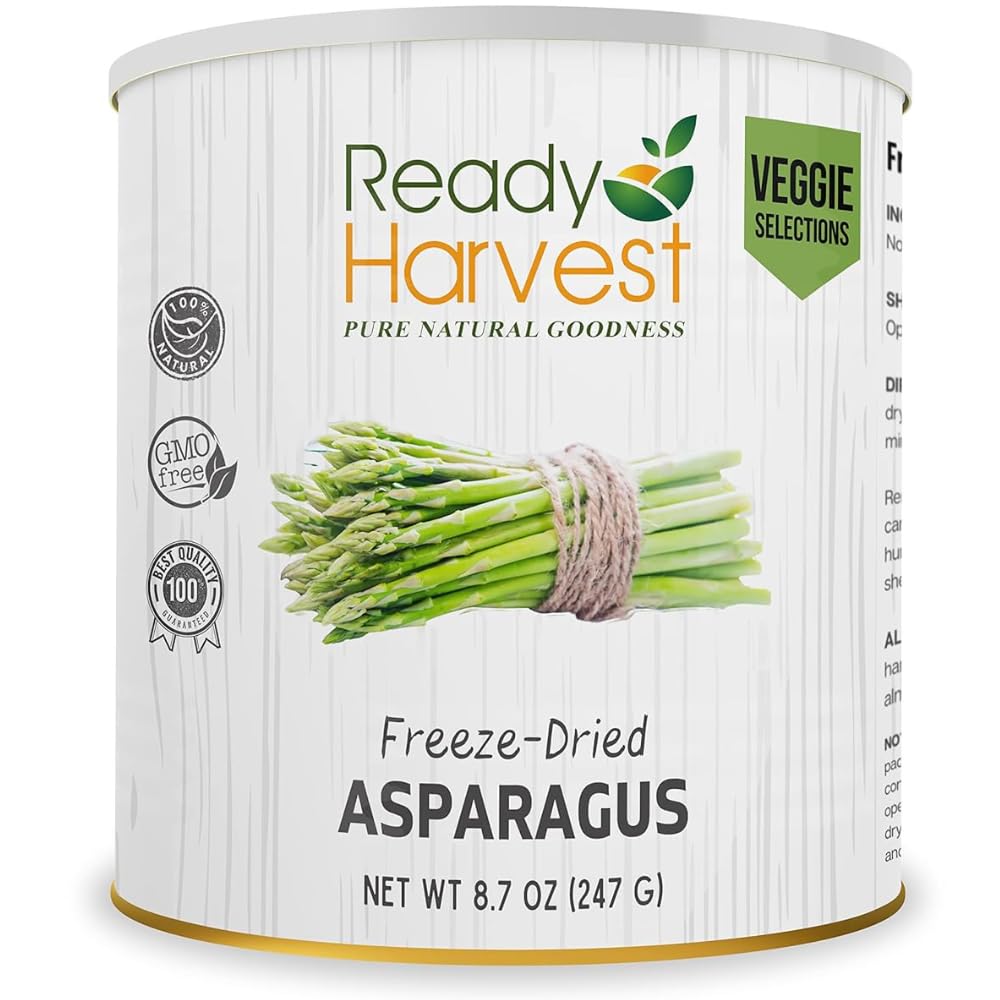 Ready Harvest Freeze Dried Food - Asparagus | Emergency Food Supplies | Vegetables | #10 Can | 25-Year Shelf Life | Cans Filled to the Top
