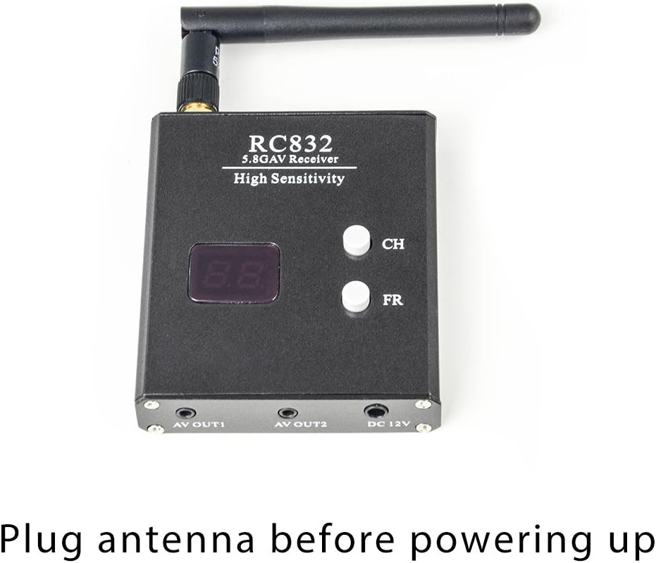 WR832 5.8GHz 40CH Wireless FPV Audio Video Receiver for Racing Drone and Multicopter