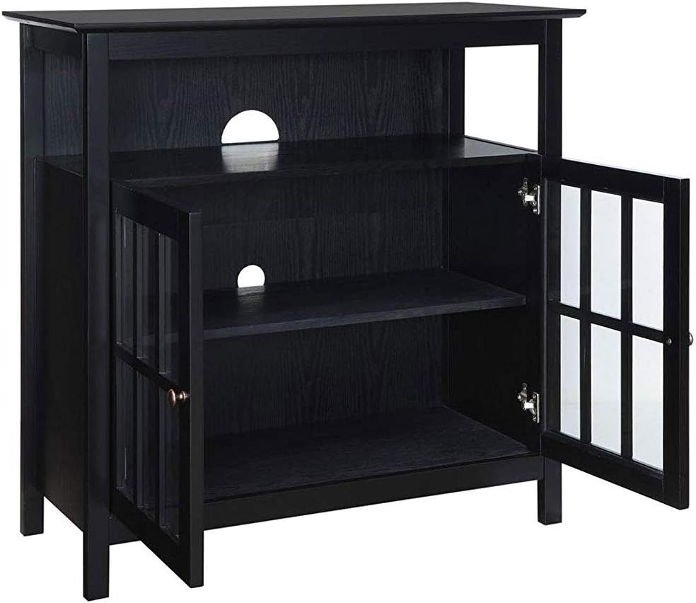 Convenience Concepts Big Sur Highboy TV Stand with Storage Cabinets and Shelves in White Finish