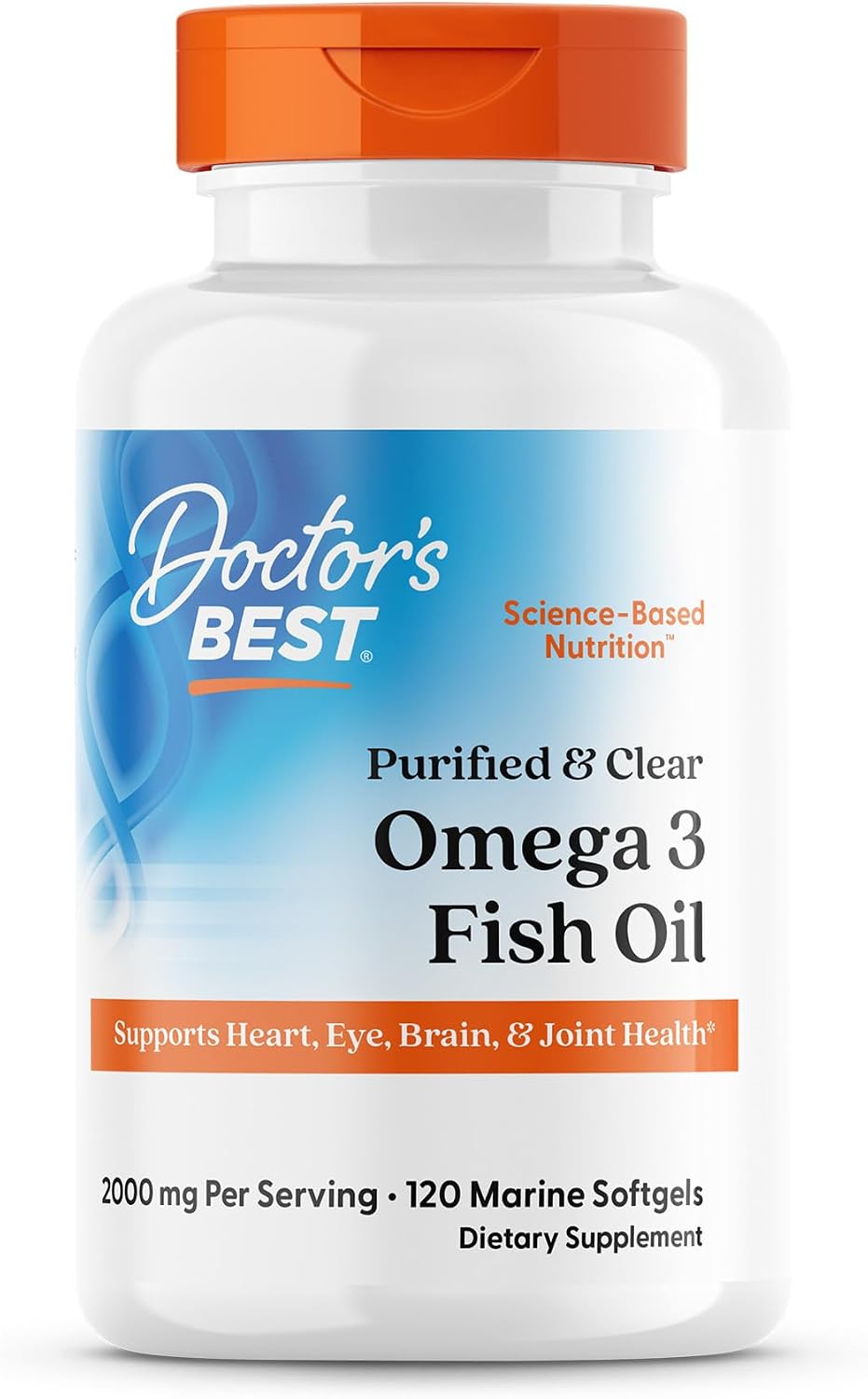 Doctor's Best Omega 3 Fish Oil Supplement for Women & Men - Source of DHA, EPA, & Omega-3 Fatty Acids, Purified, High 2000 mg Potency