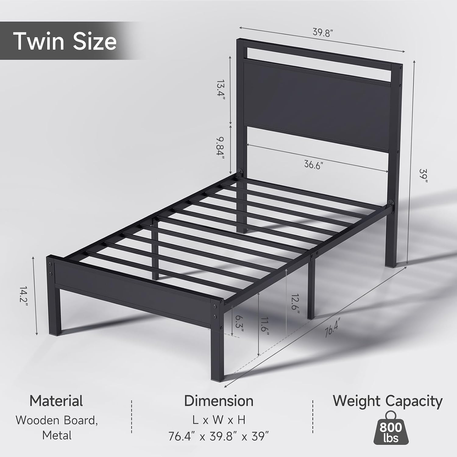 Z-hom Easy Assembly Queen Bed Frame & Headboard Footboard,Underbed Storage | Sturdy Metal Structure,Silent Anti-Slip Support,Under Bed Storage Space,No Box Spring Needed,Modern Bedroom Furniture