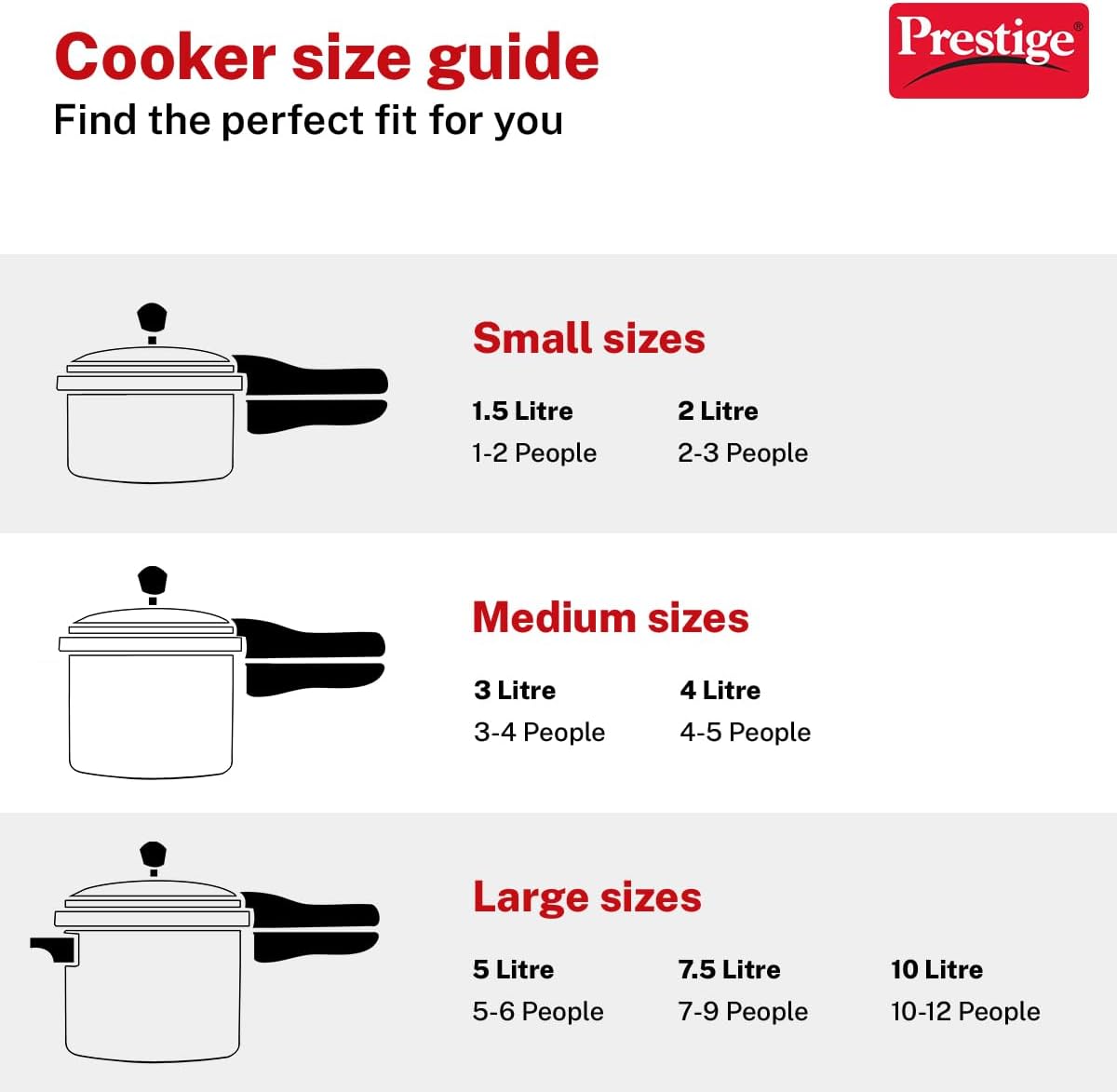 Prestige Popular Aluminum Pressure Cooker, 5 L, Silver