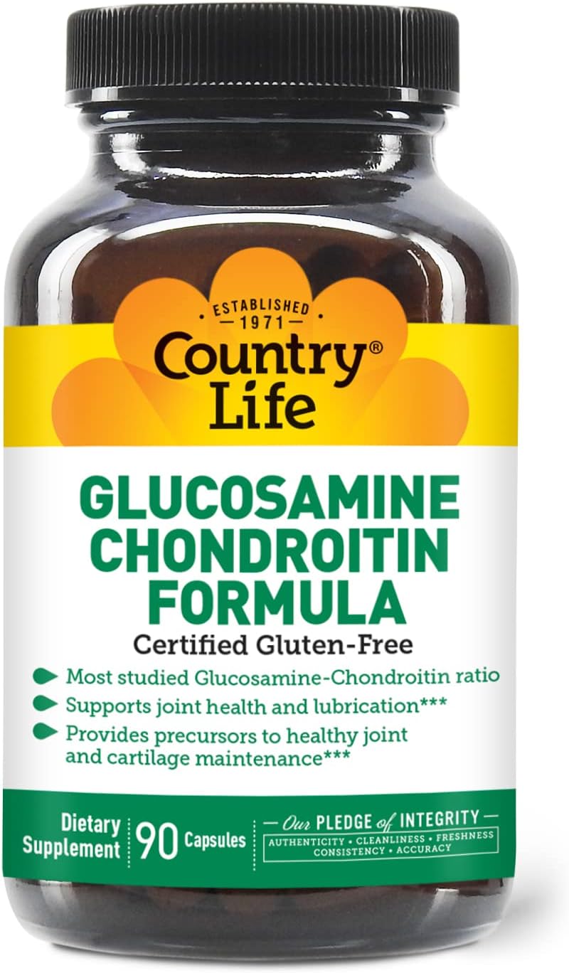 Country Life Glucosamine Chondroitin 1500mg/1200mg - Supports Joint Health & Lubrication - Maintains Healthy Cartilage, Tendon