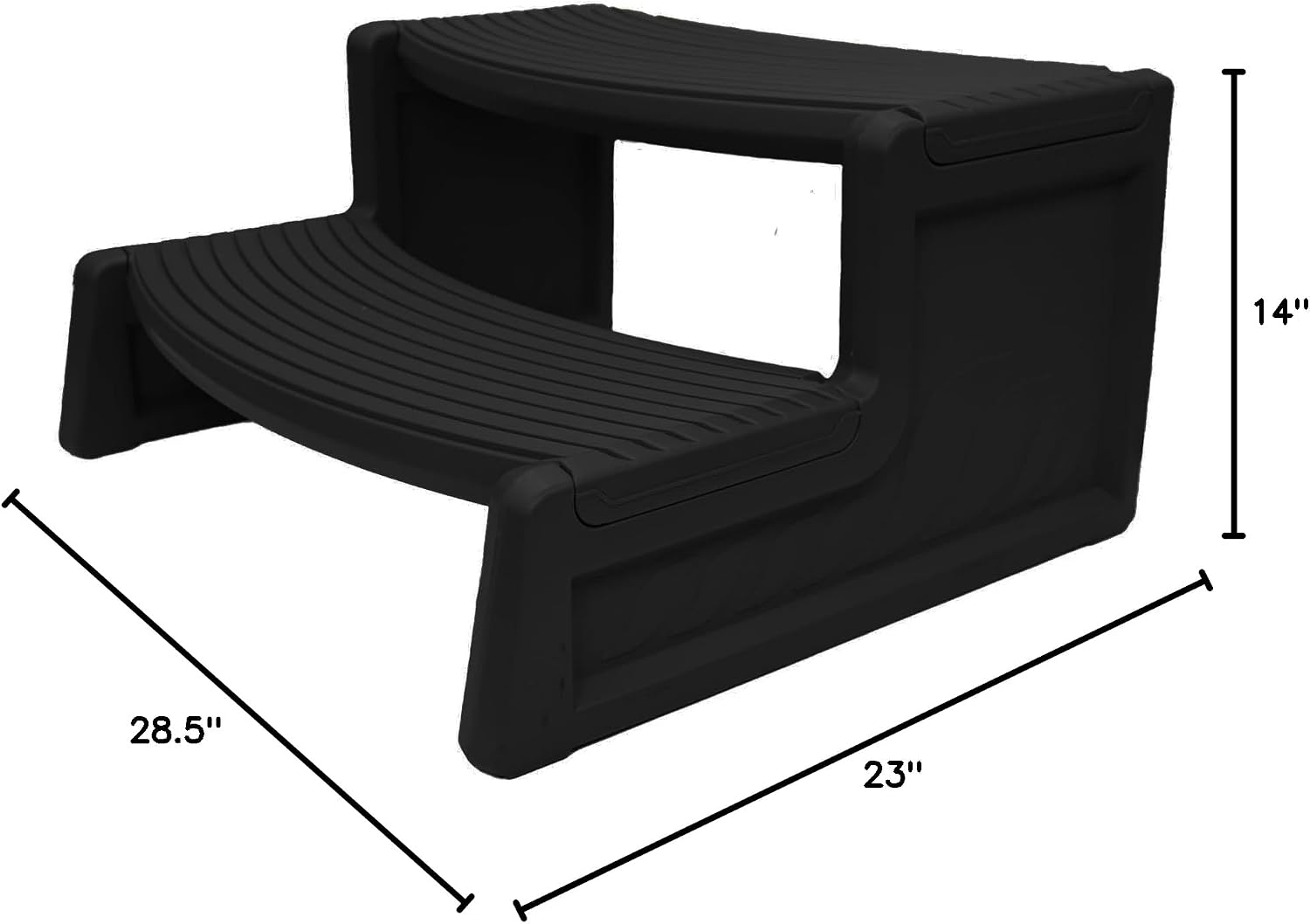 Confer Plastics Resin Multi Purpose Outdoor Non Slip Portable Spa and Hot Tub Handi-Step Deck Patio Steps Accessories, Charcoal Grey