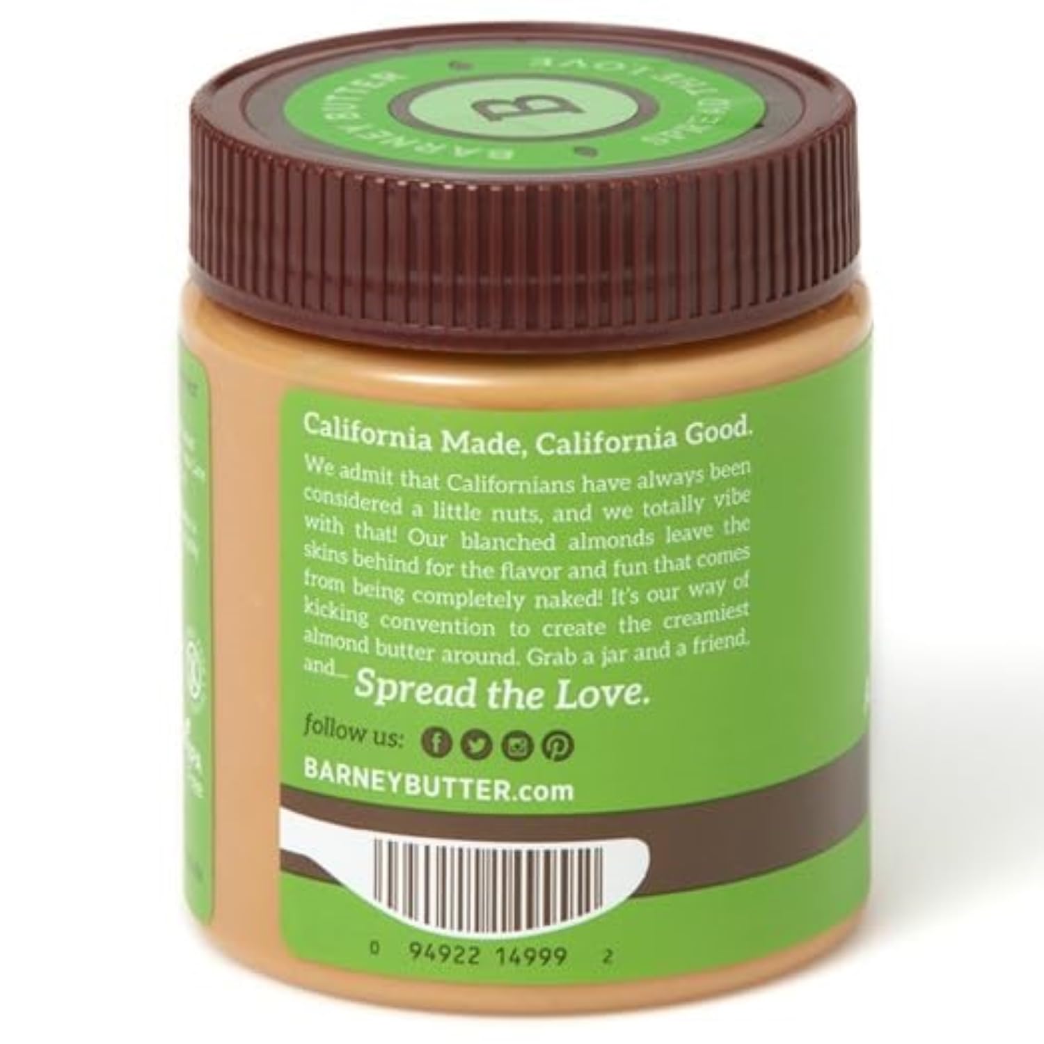 Barney Butter Almond Butter, Smooth, 16 Ounce Jar, Skin-Free Almonds, No Stir, Non-GMO, Gluten Free, Keto, Paleo, Vegan