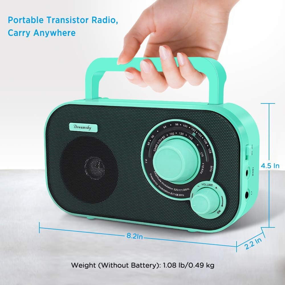DreamSky AM FM Portable Radio Plug in Wall or Battery Operated