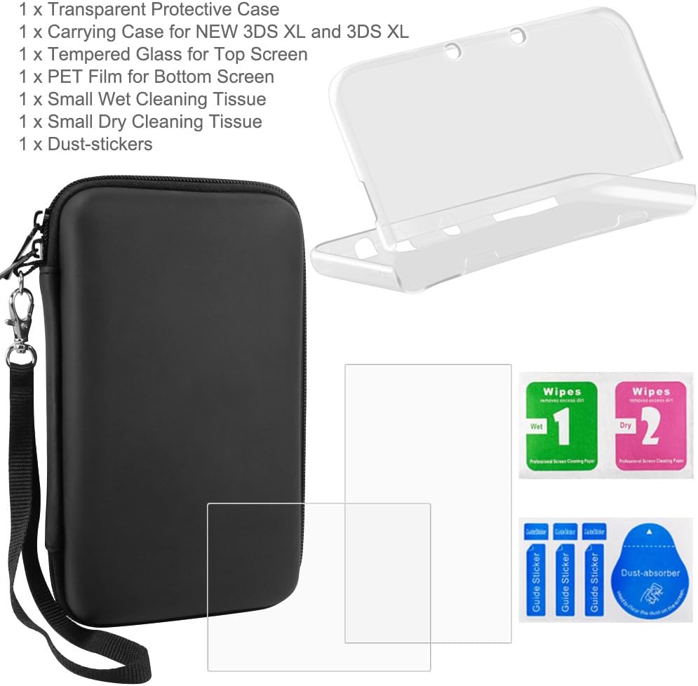 Protective Carrying Case Compatible NEW 3DS XL, with Hard Cover and 2 pcs Screen Protectors, AFUNTA Hard Shell Travel Bag