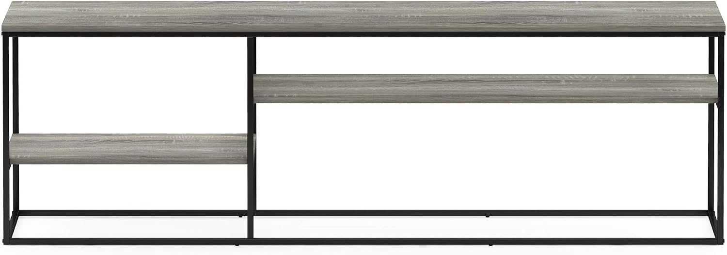Furinno Moretti 3-Tier Metal Frame TV Stand, French Oak Grey