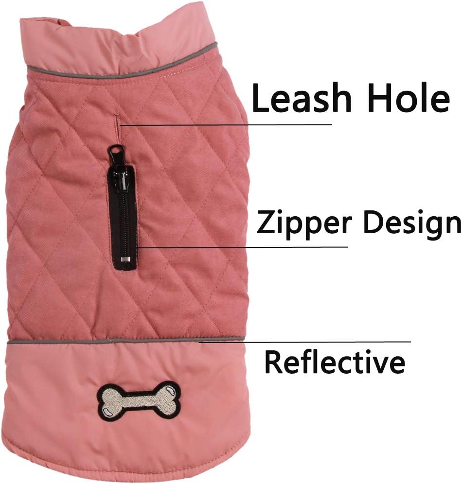 Vecomfy Reversible Dog Coat for Small Dogs with 2 Leash Openings