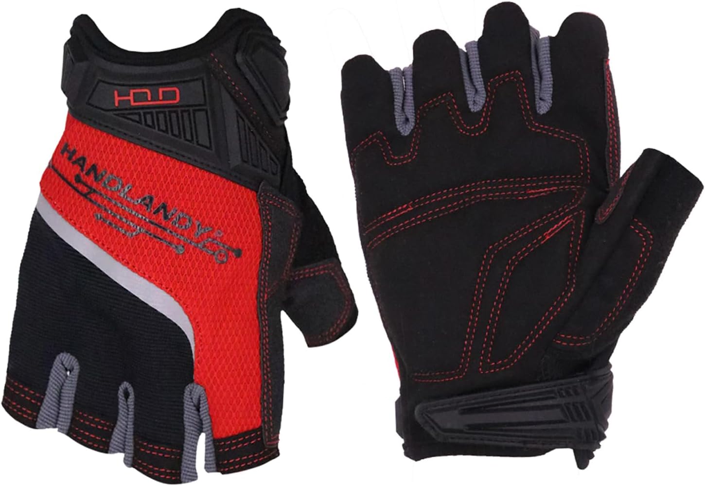 HANDLANDY Framer Work Gloves Open-Finger Carpenters Gloves, Fingerless Gaming Gloves for Tactical Shooting, Airsoft, Hunting, Police Work and Hiking L
