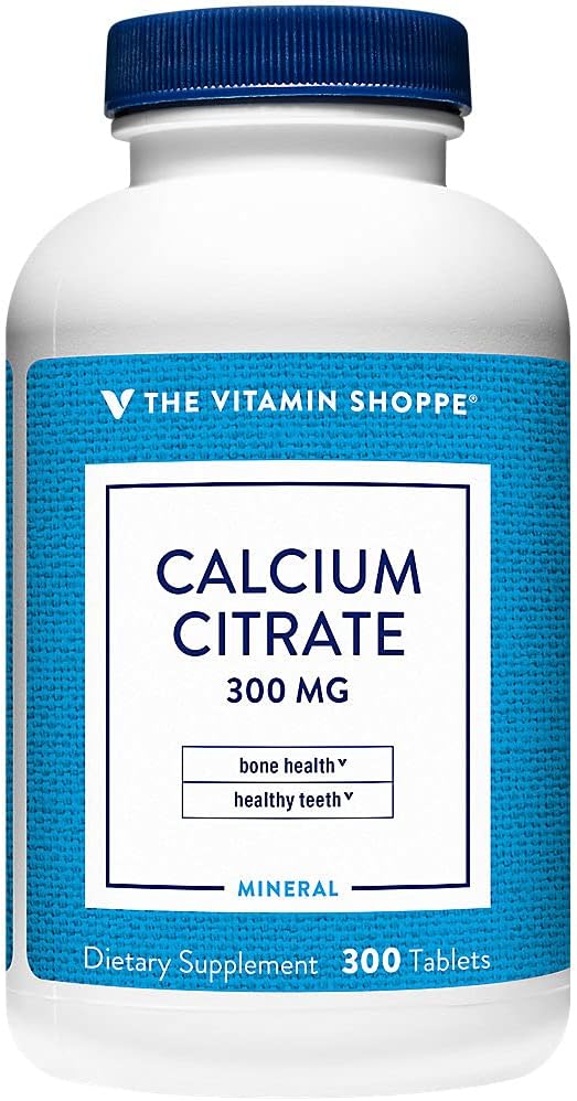 The Vitamin Shoppe Brand Calcium Citrate 300 MG, 300 Tablets | Highly Absorbable Calcium Supplement for Bone Strength