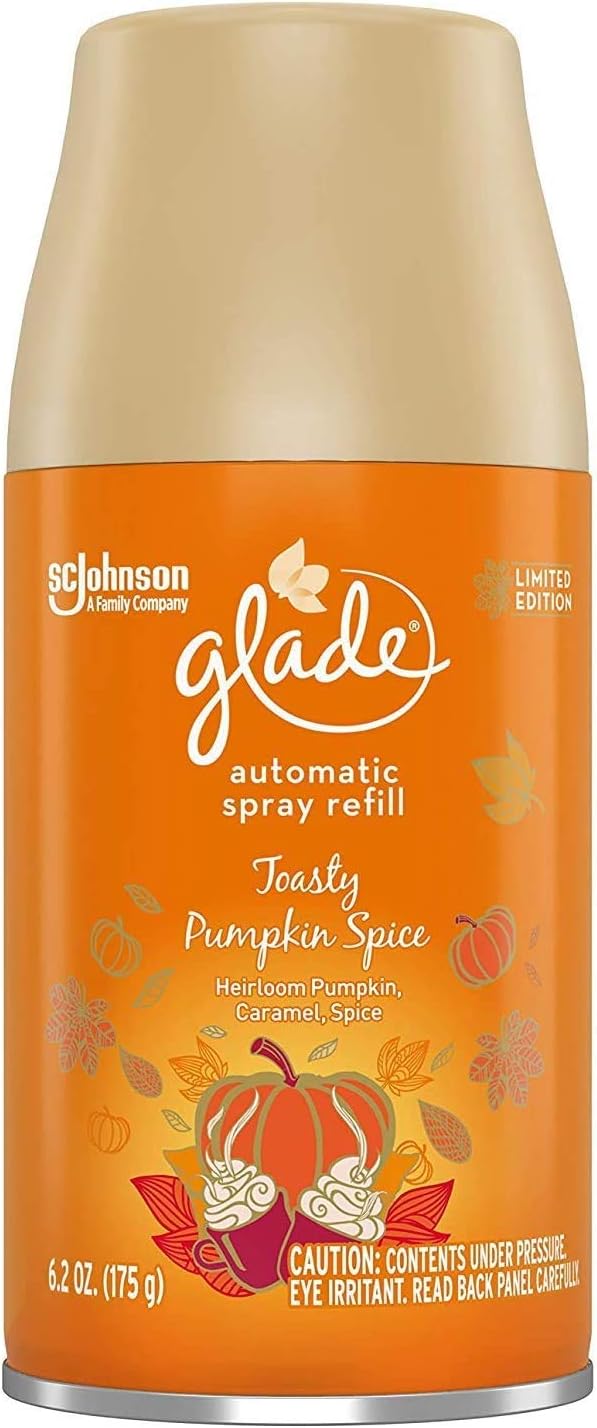 Glade Automatic Spray Refill 1 CT, Toasty Pumpkin Spice, 6.2 OZ. Total, Air Freshener