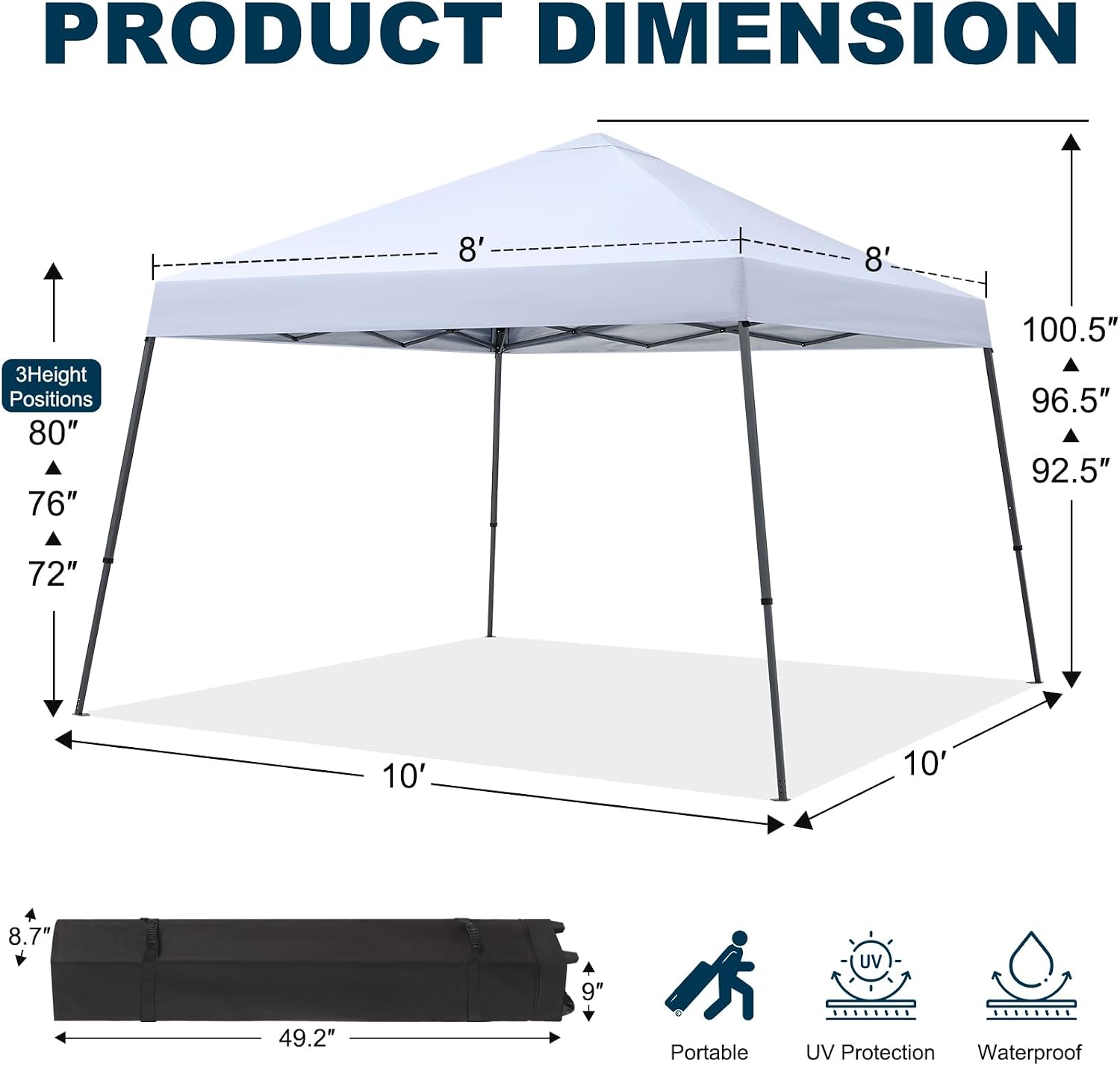 MASTERCANOPY 11x11 Slant Leg Pop Up Canopy Tent Black