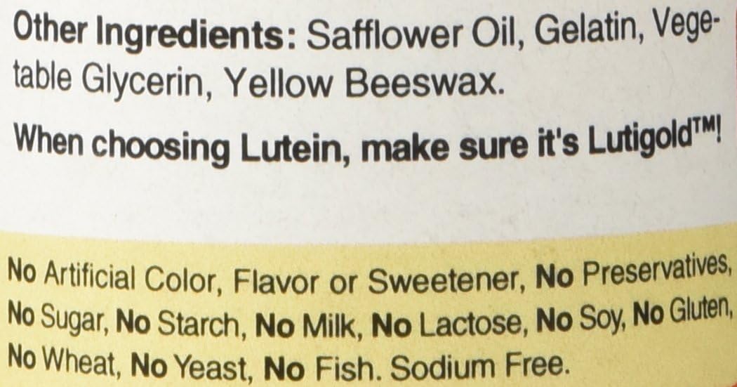 Puritan's Pride Premium Lutigold™ Lutein Carotenoid 40mg with Zeaxanthin