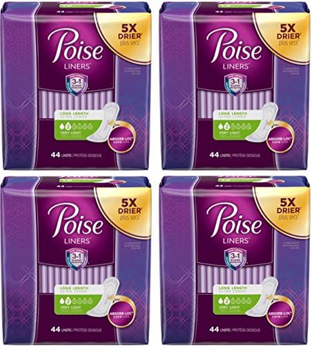 Poise Daily Incontinence Panty Liners, Very Light Absorbency, Regular, 288 Count (6 Packs of 48)