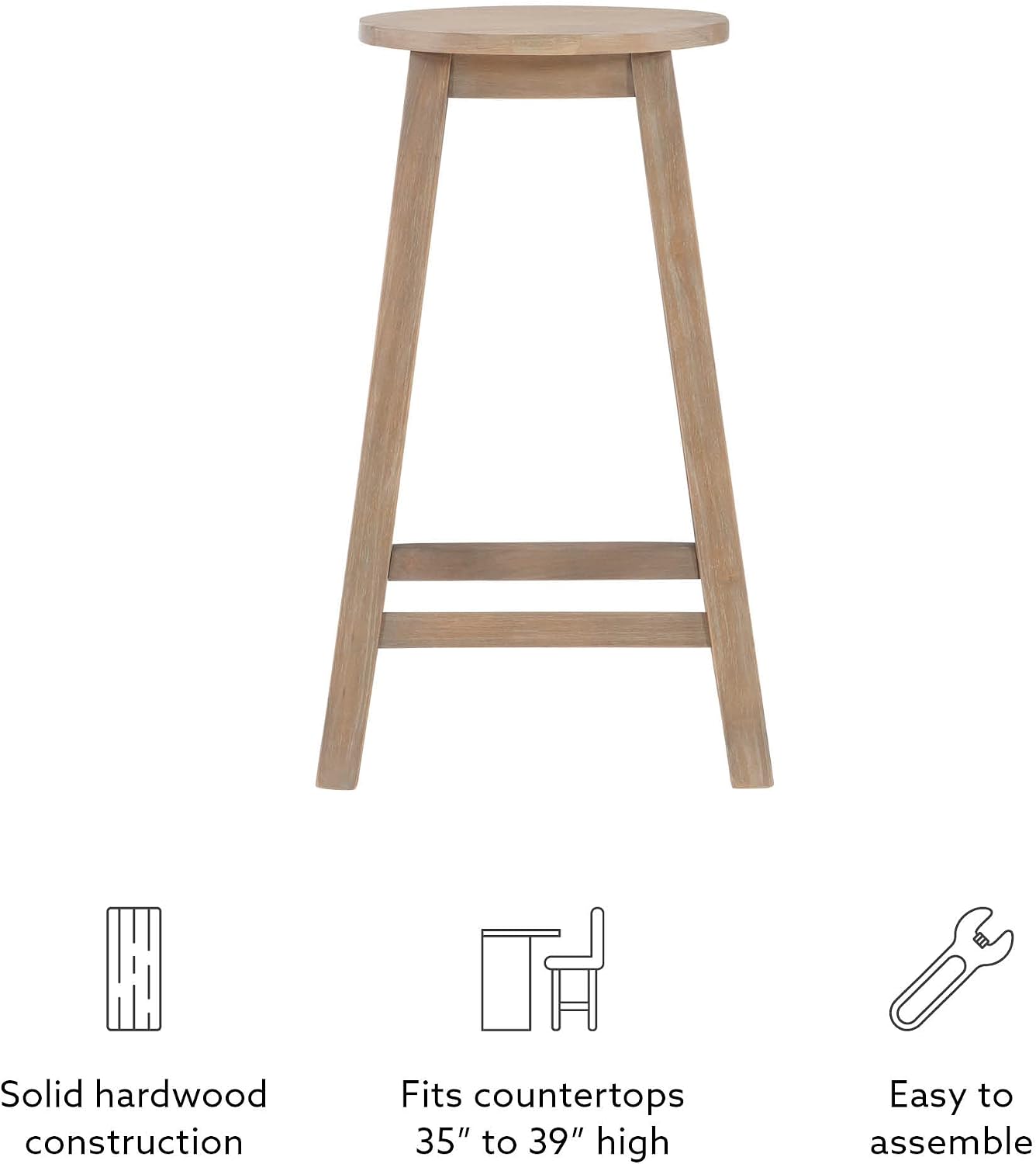 Linon 29-Inch Barstool With Round Seat