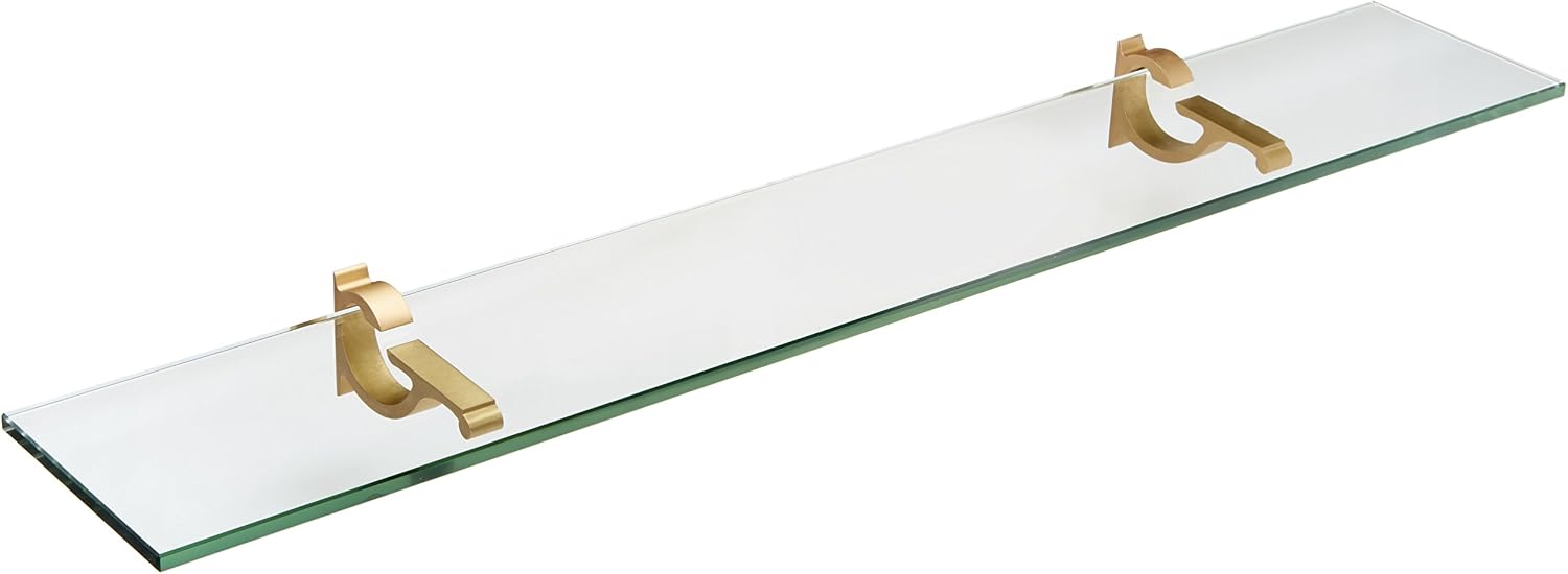 Spancraft 8" x 36" Chrome Floating Glass Shelf
