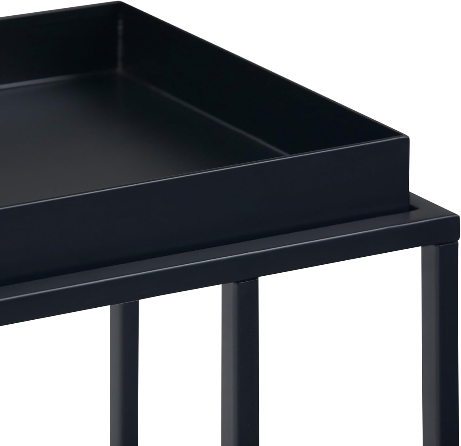 SIMPLIHOME Skyler 18" Wide Solid Wood C-Side End Table in Dark Cognac Brown | Industrial slide-under accent table with open frame, assembled; perfect for living rooms as a side table or sofa table.