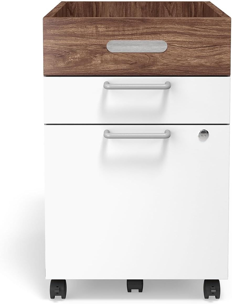 Union & Scale Staples Essentials 3-Drawer Vertical File Cabinet, Letter & Legal Size Documents, Lockable & Mobile, 21.3" D x 15.6" W x 24.3" H, Natural