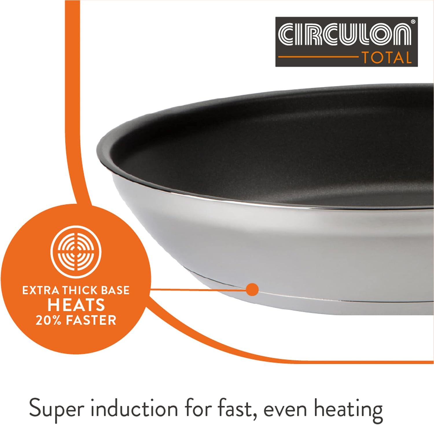 Circulon - Total - Saute Pan with Lid 28cm - Durable Non Stick - Hard Anodised - Induction - Oven and Dishwasher Safe - Lifetime Guarantee